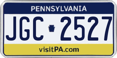 PA license plate JGC2527