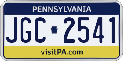 PA license plate JGC2541