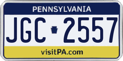 PA license plate JGC2557