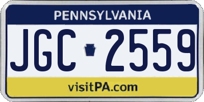 PA license plate JGC2559