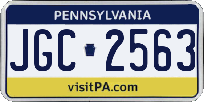 PA license plate JGC2563