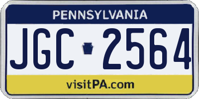 PA license plate JGC2564