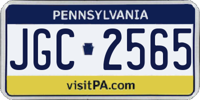 PA license plate JGC2565