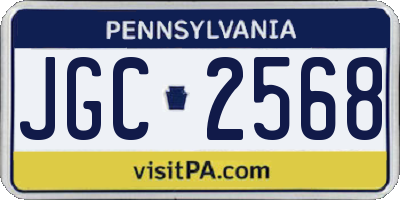 PA license plate JGC2568