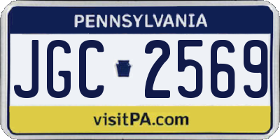PA license plate JGC2569
