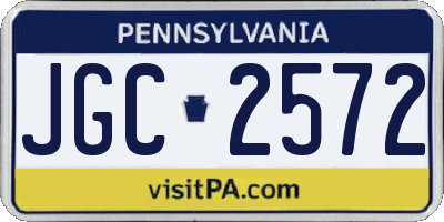 PA license plate JGC2572