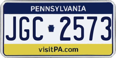 PA license plate JGC2573