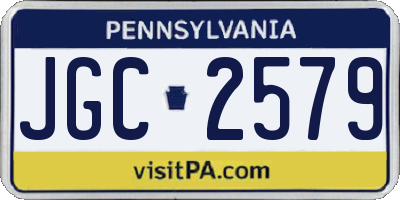 PA license plate JGC2579