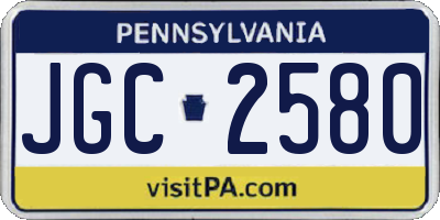 PA license plate JGC2580