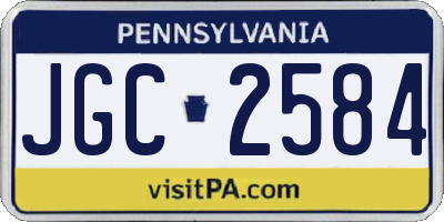 PA license plate JGC2584