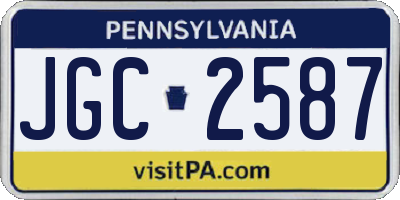 PA license plate JGC2587