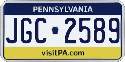 PA license plate JGC2589