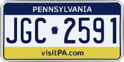 PA license plate JGC2591