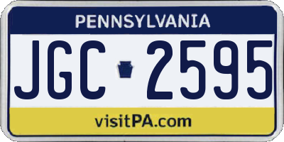 PA license plate JGC2595