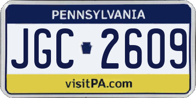 PA license plate JGC2609