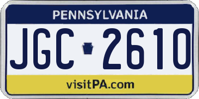 PA license plate JGC2610