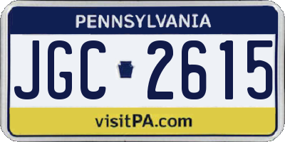 PA license plate JGC2615