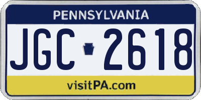 PA license plate JGC2618