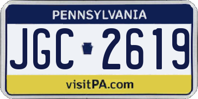 PA license plate JGC2619