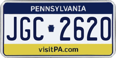 PA license plate JGC2620