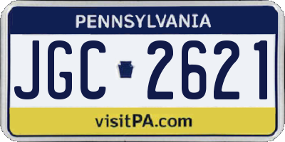 PA license plate JGC2621
