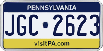 PA license plate JGC2623