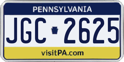 PA license plate JGC2625