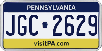 PA license plate JGC2629