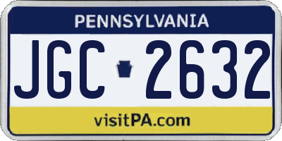 PA license plate JGC2632