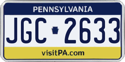 PA license plate JGC2633