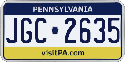 PA license plate JGC2635