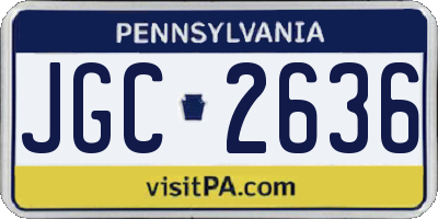 PA license plate JGC2636