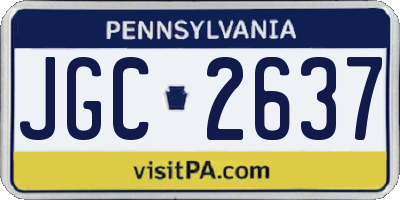 PA license plate JGC2637