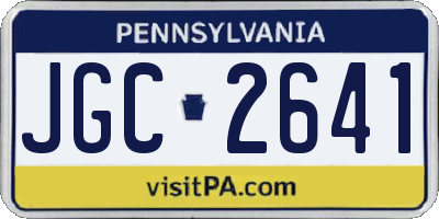 PA license plate JGC2641