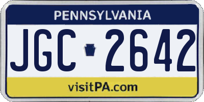 PA license plate JGC2642