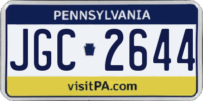PA license plate JGC2644