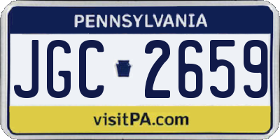 PA license plate JGC2659