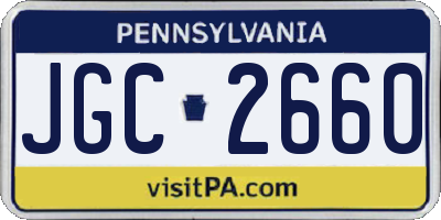 PA license plate JGC2660