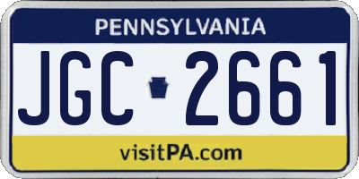 PA license plate JGC2661