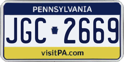 PA license plate JGC2669