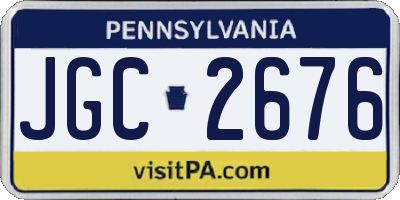 PA license plate JGC2676