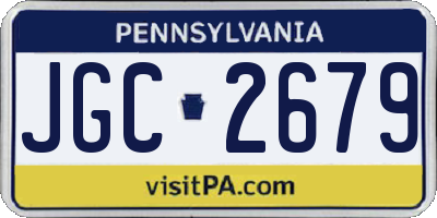 PA license plate JGC2679