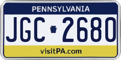 PA license plate JGC2680