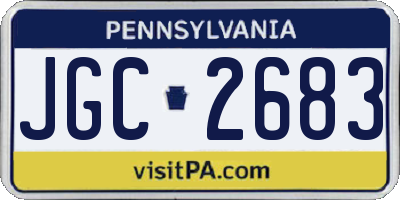 PA license plate JGC2683