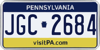 PA license plate JGC2684