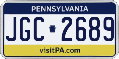 PA license plate JGC2689