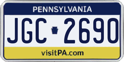 PA license plate JGC2690