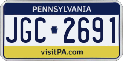 PA license plate JGC2691