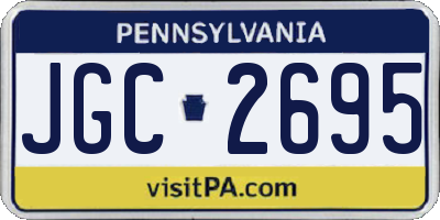 PA license plate JGC2695