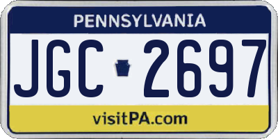 PA license plate JGC2697